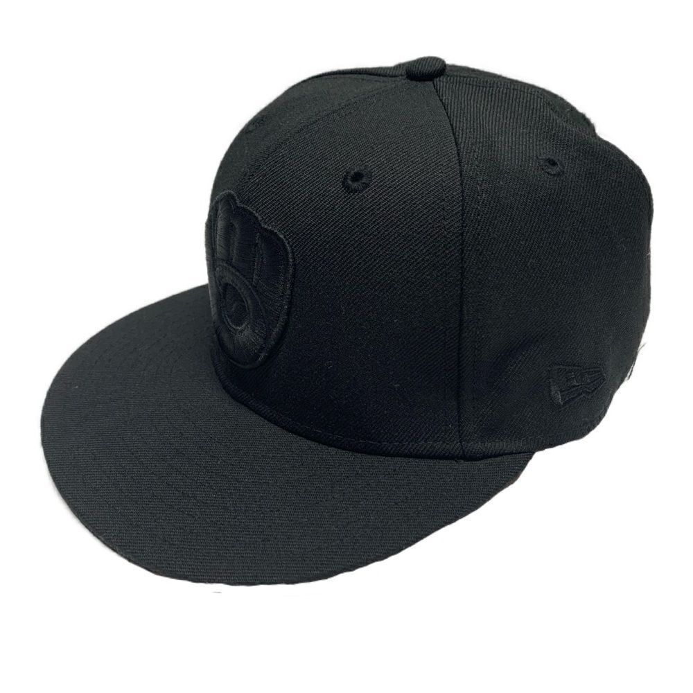 NEW ERA BREWERS BASIC BLACKOUT 59FIFTY - Picture 5 of 14